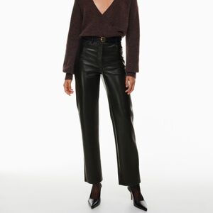 New Aritzia Wilfred Melina Leather Pants 4 Black